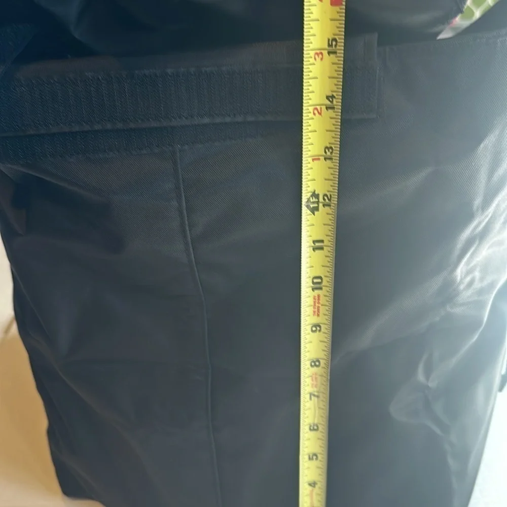 NIB heavy duty shopping cart liner in black nylon top flap Velcro closure